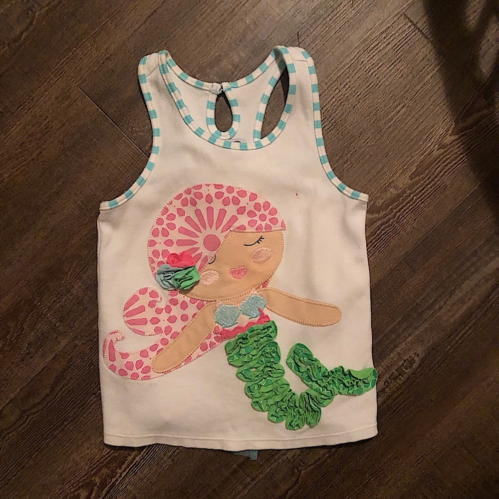 Mud pie mermaid appliqué tank 4t